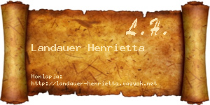 Landauer Henrietta névjegykártya